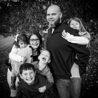 Andy & Noelle and Family - BW