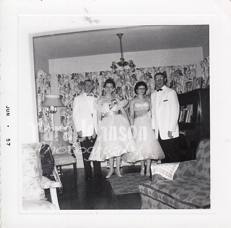 1954 Roger & Margaret Davis & couple at wedding