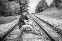 Corbin Gibson @ Highland Depot Tracks - BW - TJP (7 of 43)