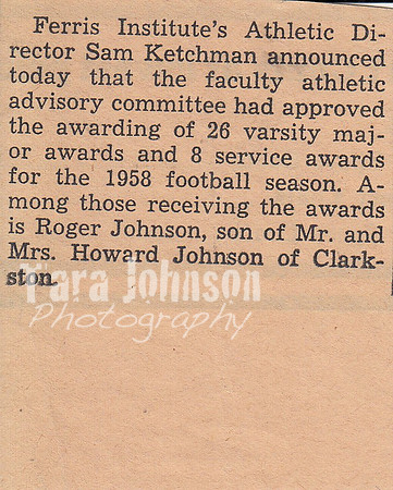 1959 Ferris Athletic Award article