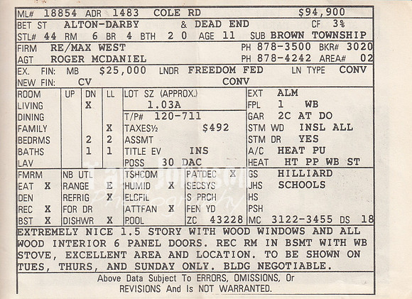 1990 Columbus Info